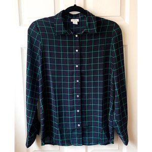 J. Crew Sheer Navy Blouse